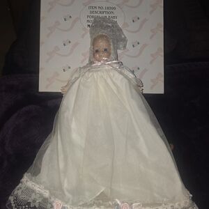 Porcelain Baby Doll in White Dress
